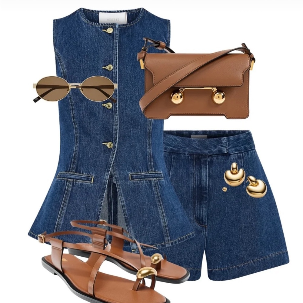 Blue Denim Sleeveless Top